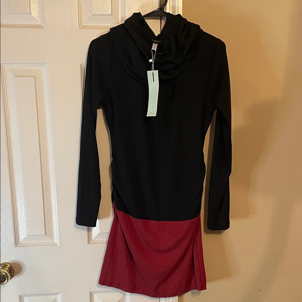 NWT Black and Red Long Sleeve Hoodie Dress